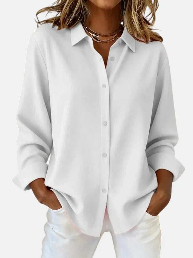 Women's Blouse with Classic Collar and Relaxed Fit - 4 - London-stylehouse.com