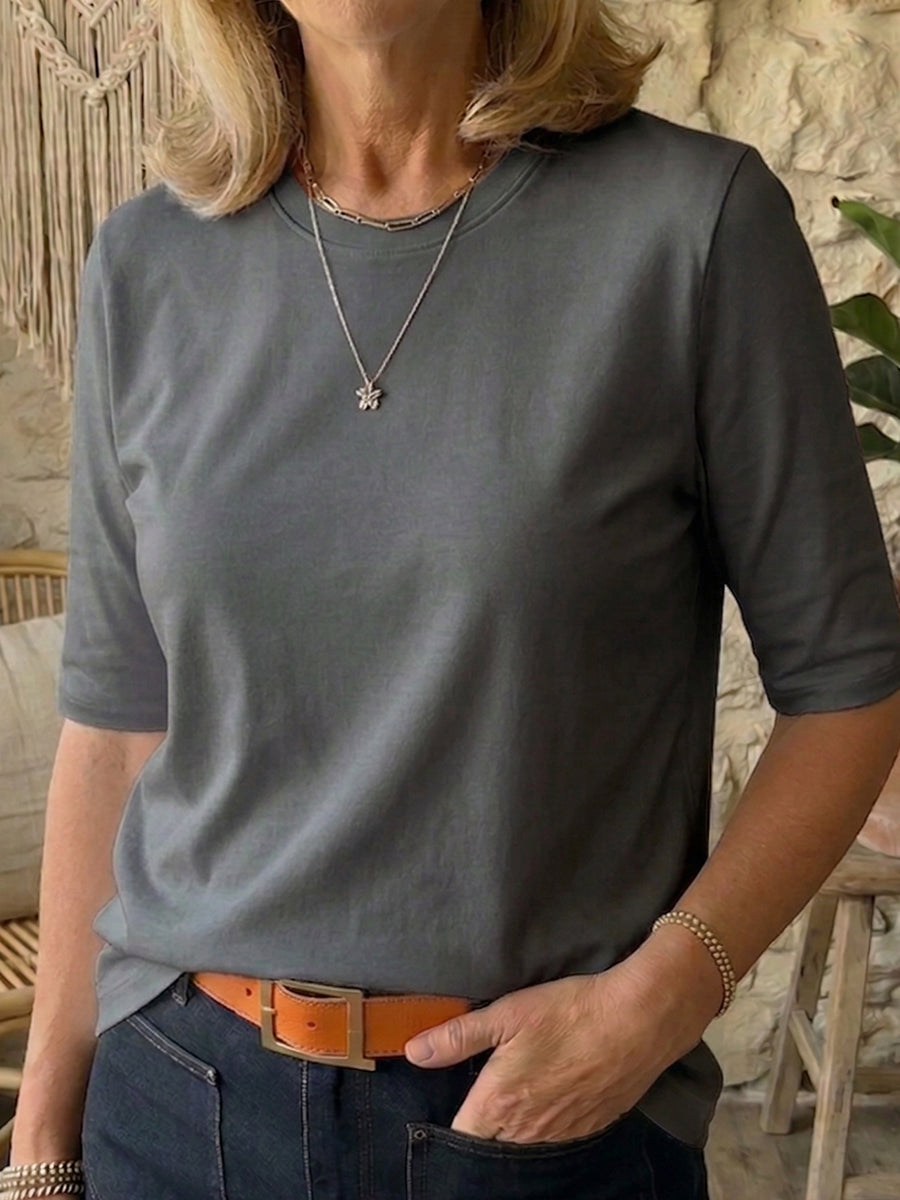 Women's Half Sleeve T-Shirt with Relaxed Fit and Timeless Style - 7 - London-stylehouse.com