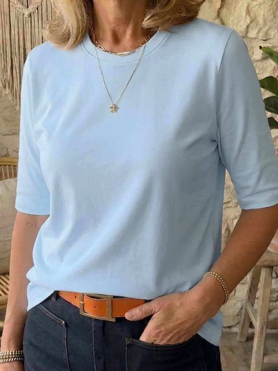 Women's Half Sleeve T-Shirt with Relaxed Fit and Timeless Style - 8 - London-stylehouse.com