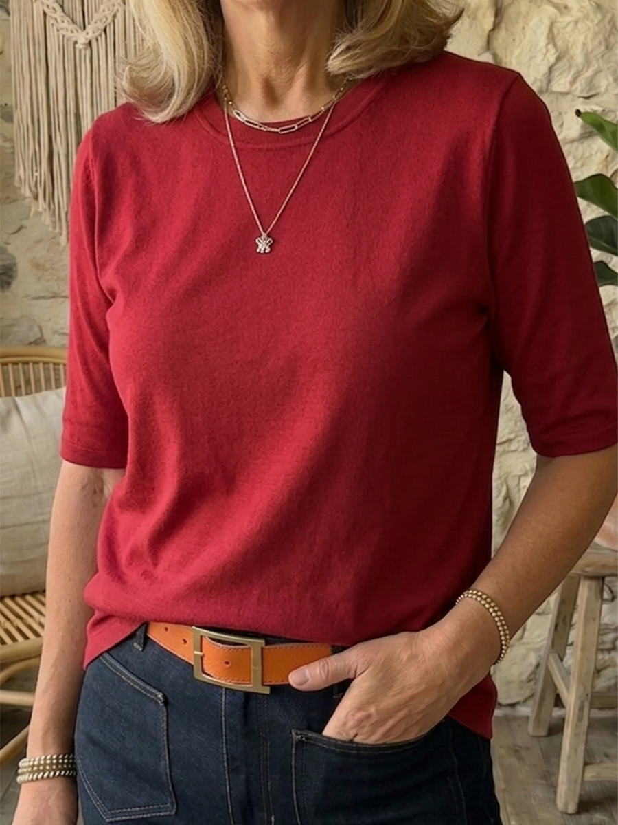 Women's Half Sleeve T-Shirt with Relaxed Fit and Timeless Style - 9 - London-stylehouse.com