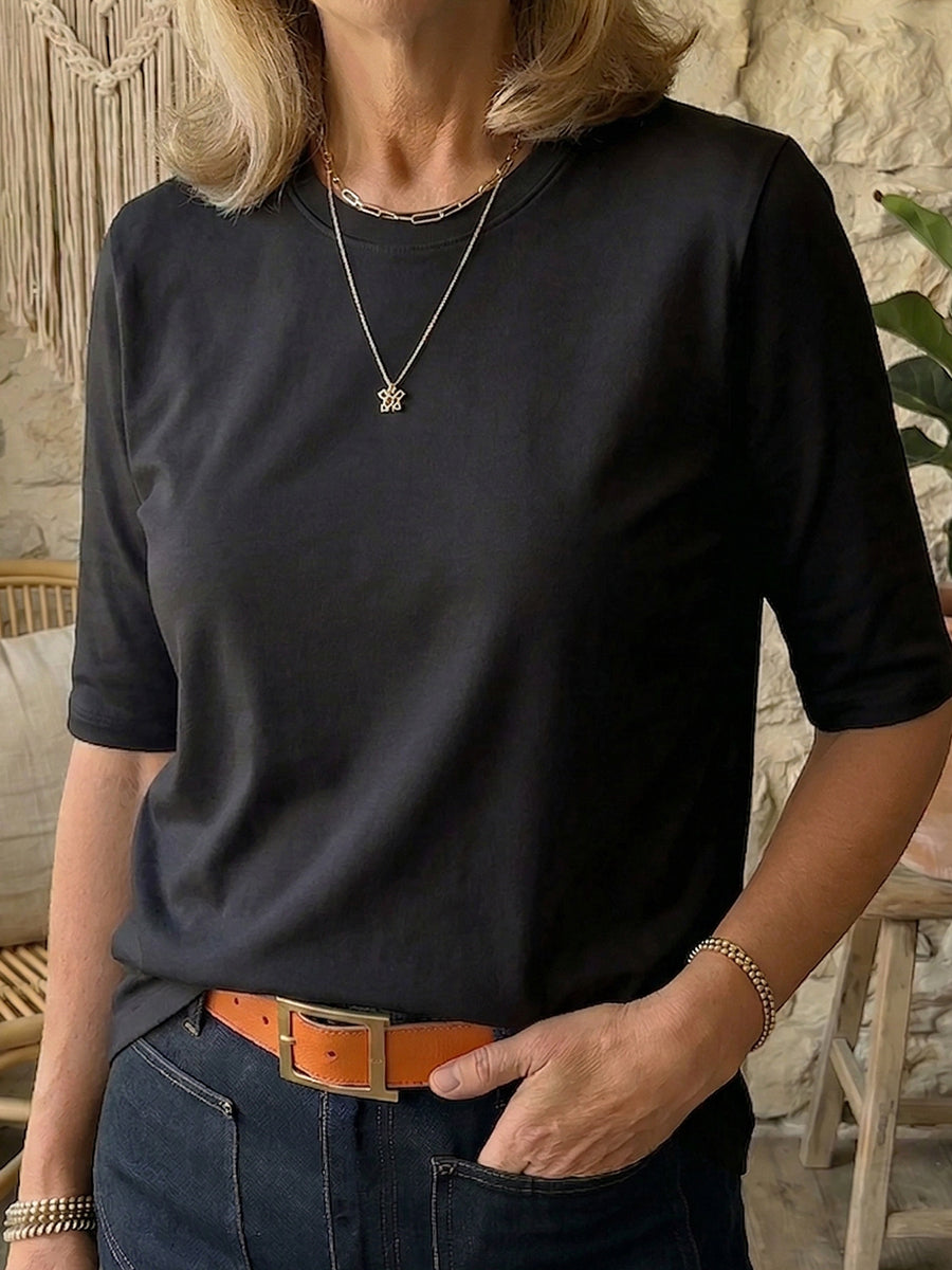 Women's Half Sleeve T-Shirt with Relaxed Fit and Timeless Style - 10 - London-stylehouse.com