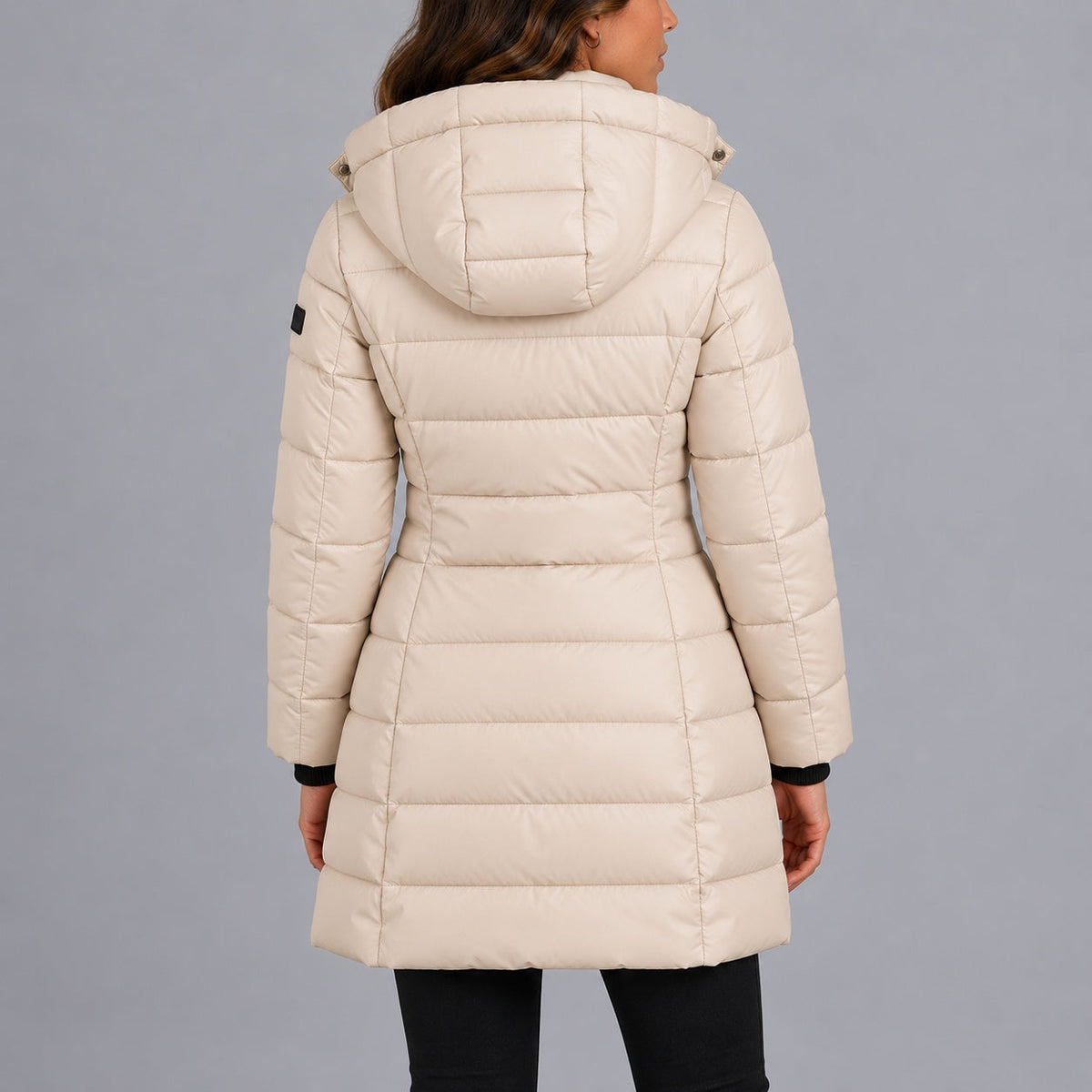 Women's Padded Coat with Hood and Zip Closure - 10 - London-stylehouse.com
