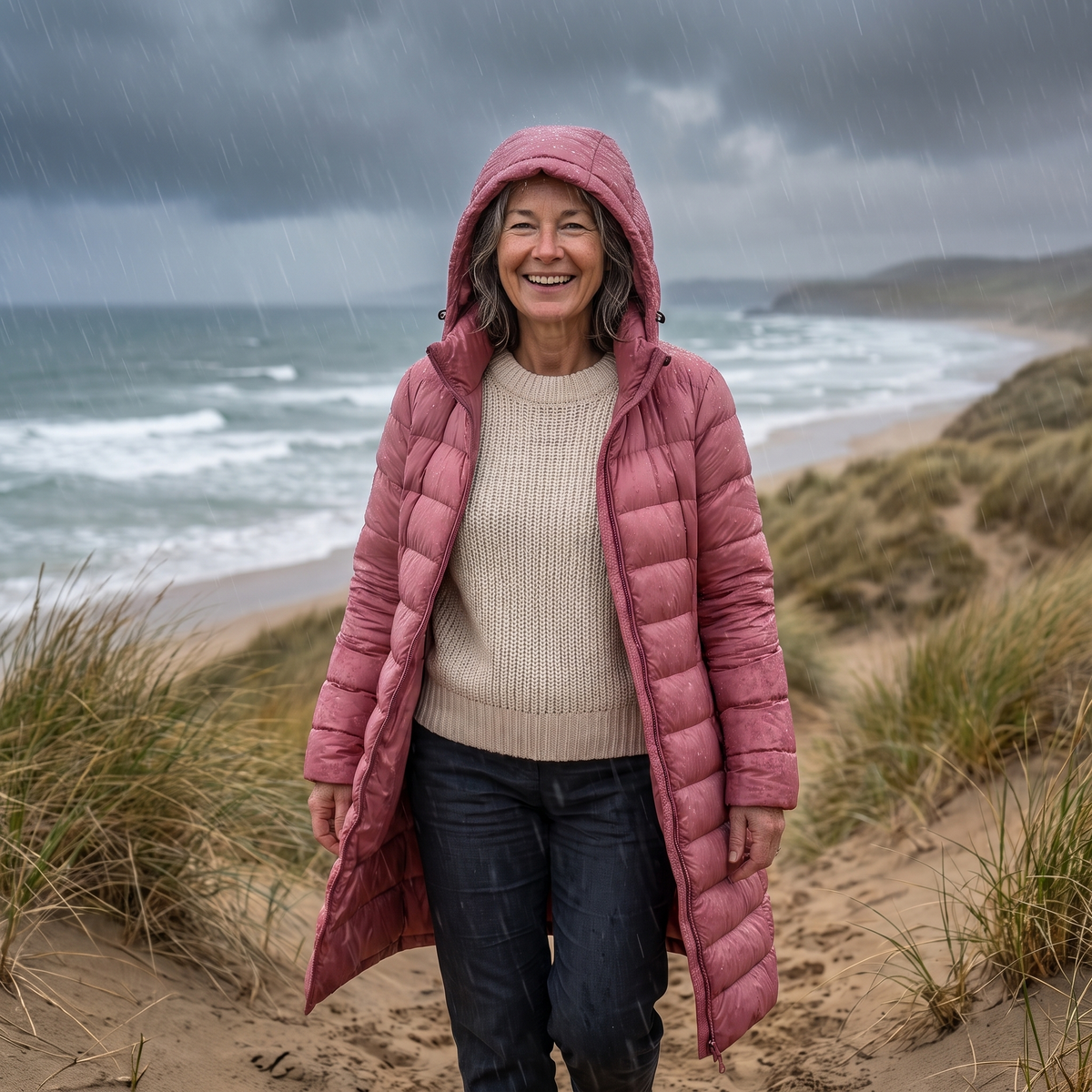 Women's Hooded Padded Coat, Relaxed Fit + Weather Resistant - 2 - London-stylehouse.com