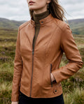 Women's Tailored Jacket with Stand-Up Collar and Zip Pockets - 1 - London-stylehouse.com