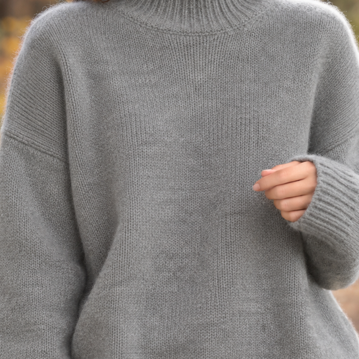 Women's Pullover with High Collar and Relaxed Fit - 2 - London-stylehouse.com