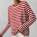 Striped Pullover Women's Long Sleeve Casual Top | L&S - 1 - London-stylehouse.com