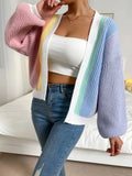Women's Colour Block Cardigan with Oversized Fit | L&S - 1 - London-stylehouse.com