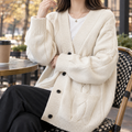Cardigan Women’s Oversized Fit with Textured Details | L&S - 1 - London-stylehouse.com