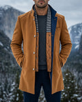 Men's Tailored Overcoat with Stylish Contrast Detail | L&S - 1 - London-stylehouse.com