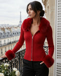Cardigan Women's Tailored Fit with Plush Accents | L&S - 1 - London-stylehouse.com