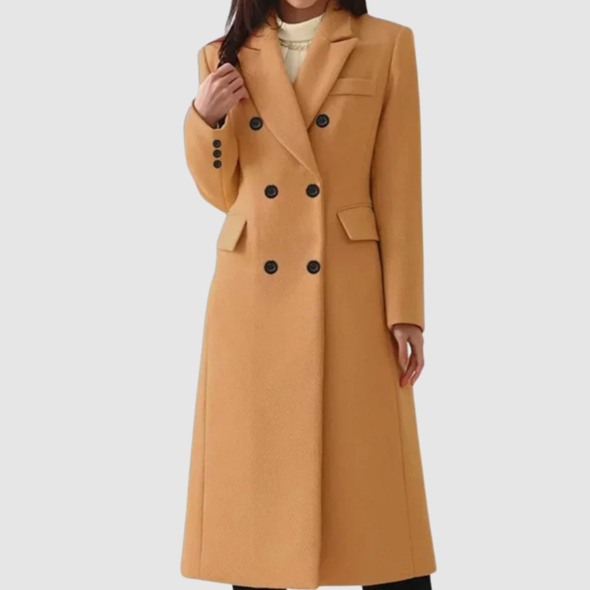 Women's Tailored Double-Breasted Coat with Elegant Detail - 1 - London-stylehouse.com