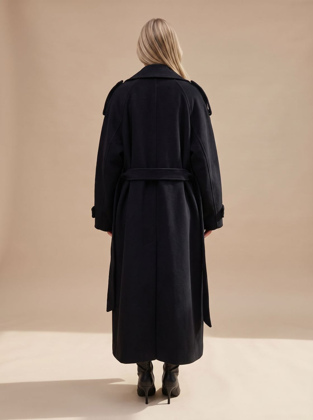 Women's Oversized Trench Coat with Belted Waist - 4 - London-stylehouse.com