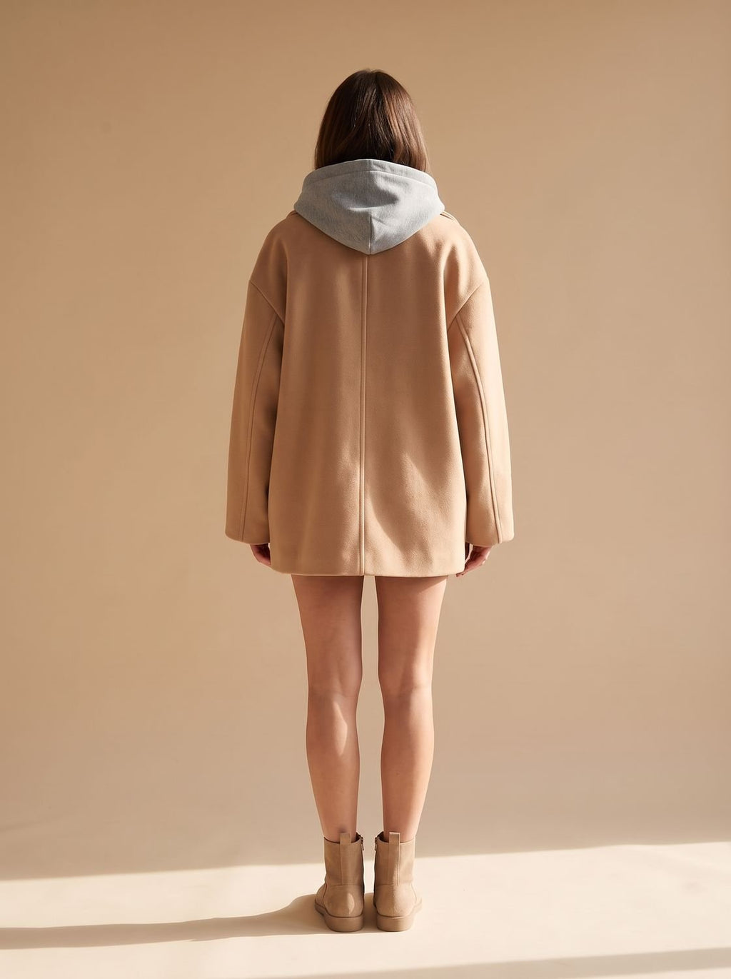 Women's Oversized Coat with Double-Breasted Button Front - 8 - London-stylehouse.com