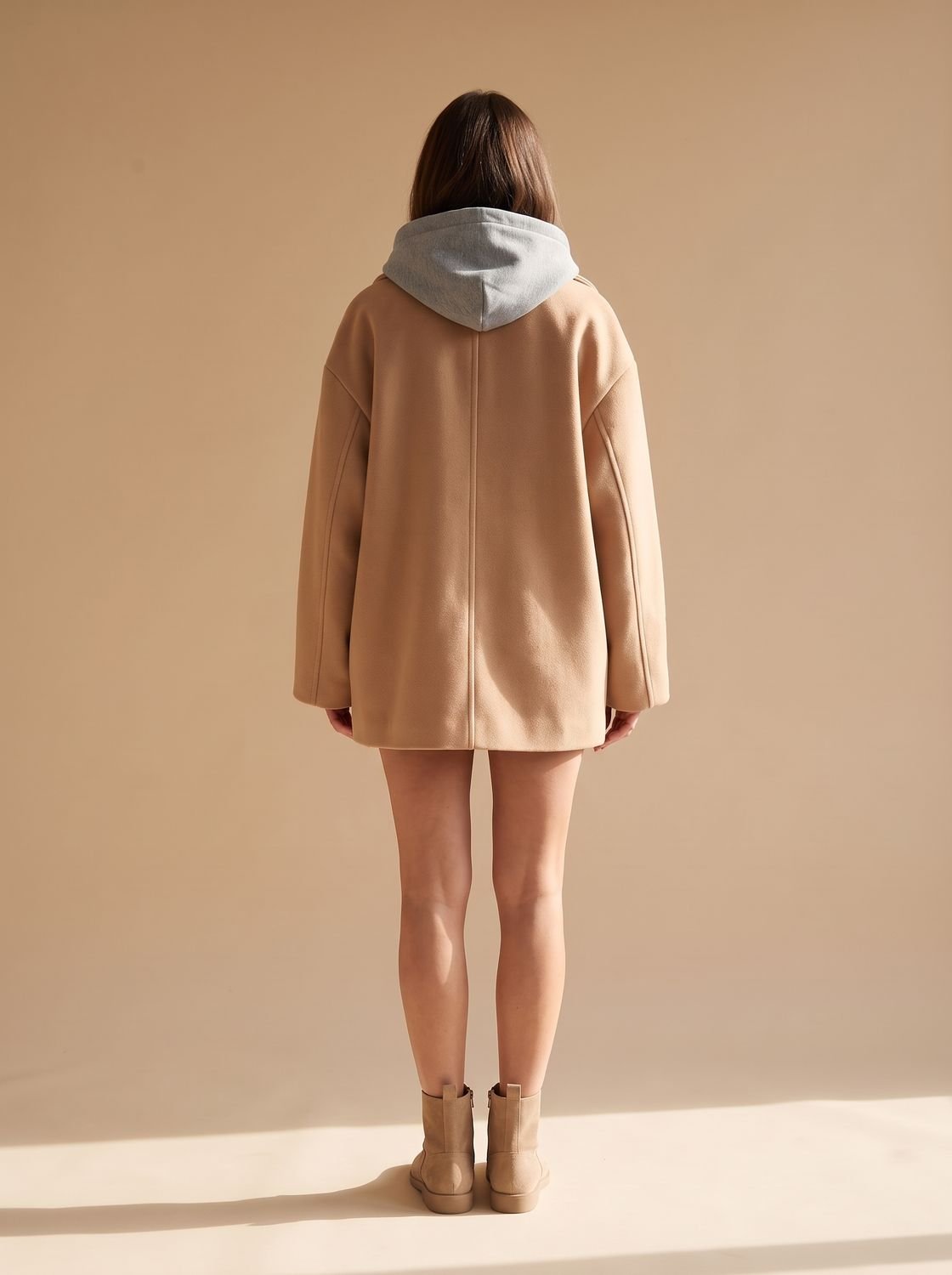 Women's Oversized Coat with Double-Breasted Button Front - 8 - London-stylehouse.com