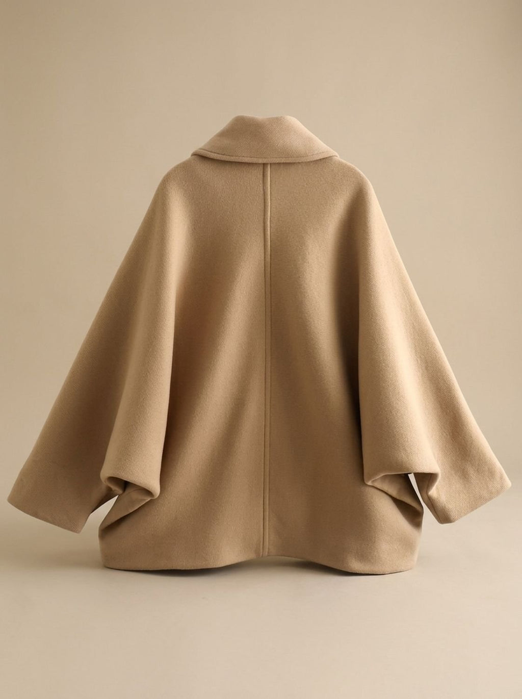 Women's Oversized Coat with Double-Breasted Button Front - 14 - London-stylehouse.com