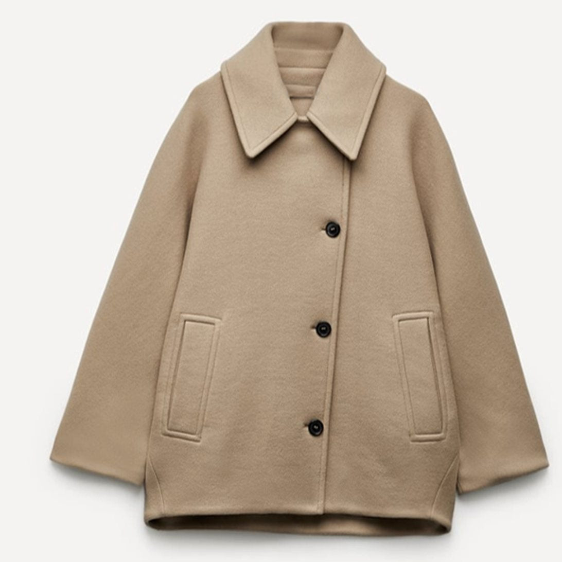 Women's Oversized Coat with Stylish Button Fastening - 16 - London-stylehouse.com