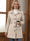 Women's Coat with Tailored Fit and Classic Button Front - 2 - London-stylehouse.com