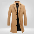 Men's Longline Coat with Notched Collar and Tailored Fit - 1 - London-stylehouse.com