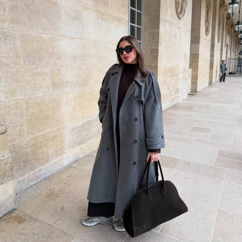 Women's Longline Trench Coat with Belted Waist - 9 - London-stylehouse.com