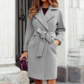 Women's Tailored Coat with Belted Waist and Chic Silhouette - 1 - London-stylehouse.com