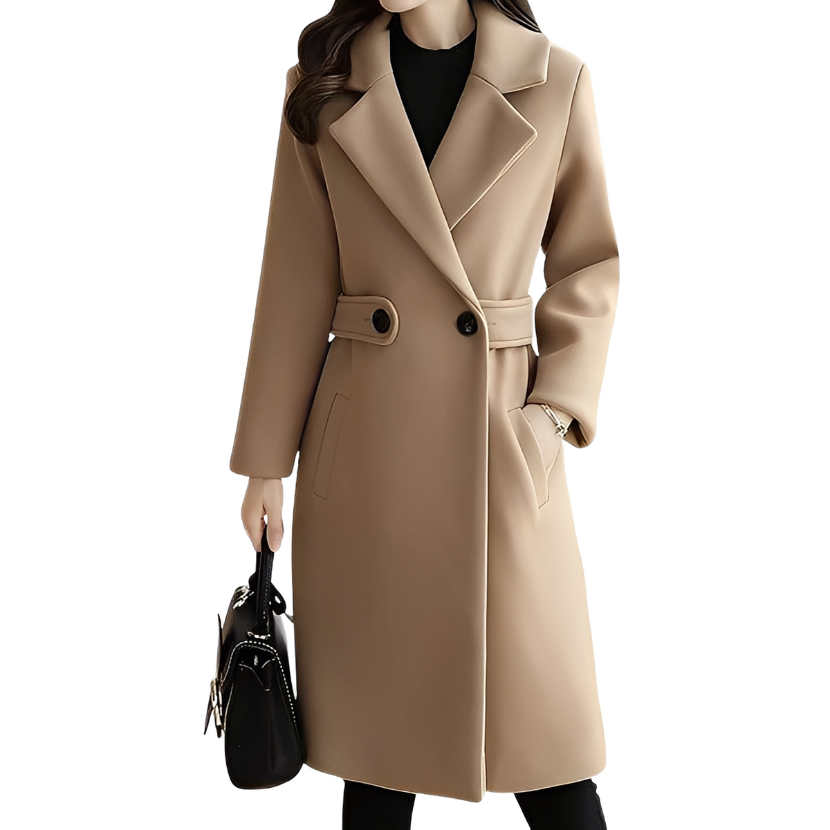 Women's Coat with Tailored Fit and Chic Double-Breasted Design - 1 - London-stylehouse.com