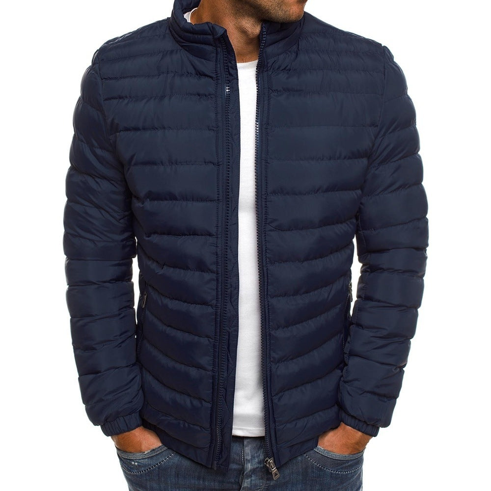 Men's Insulated Jacket with High Collar and Stylish Padding - 9 - London-stylehouse.com