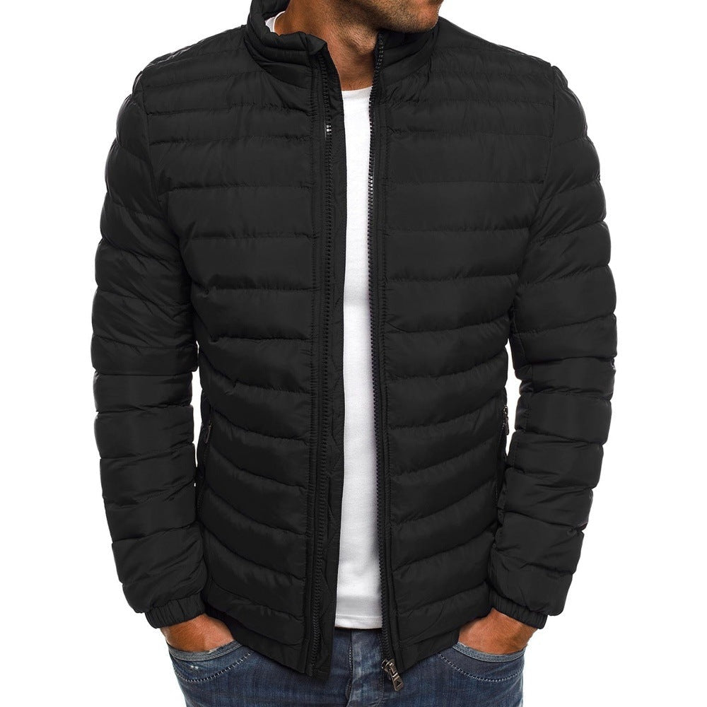 Men's Insulated Jacket with High Collar and Stylish Padding - 10 - London-stylehouse.com