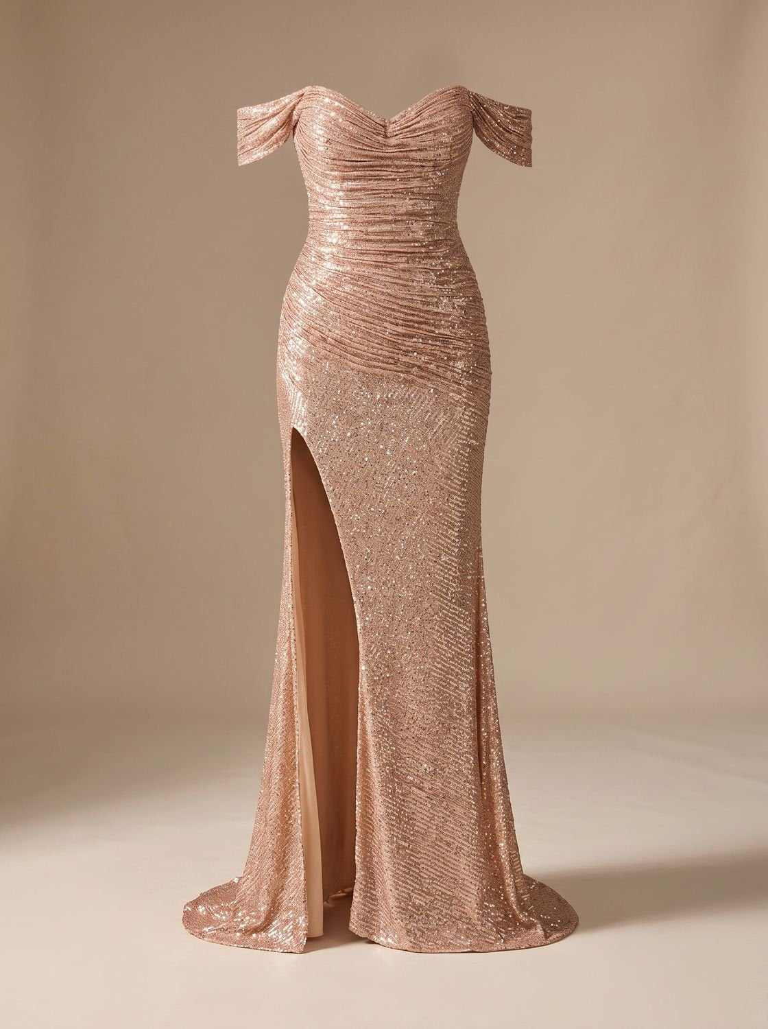 Evening Dress Women's Off-Shoulder Fit with Daring High Slit - 2 - London-stylehouse.com