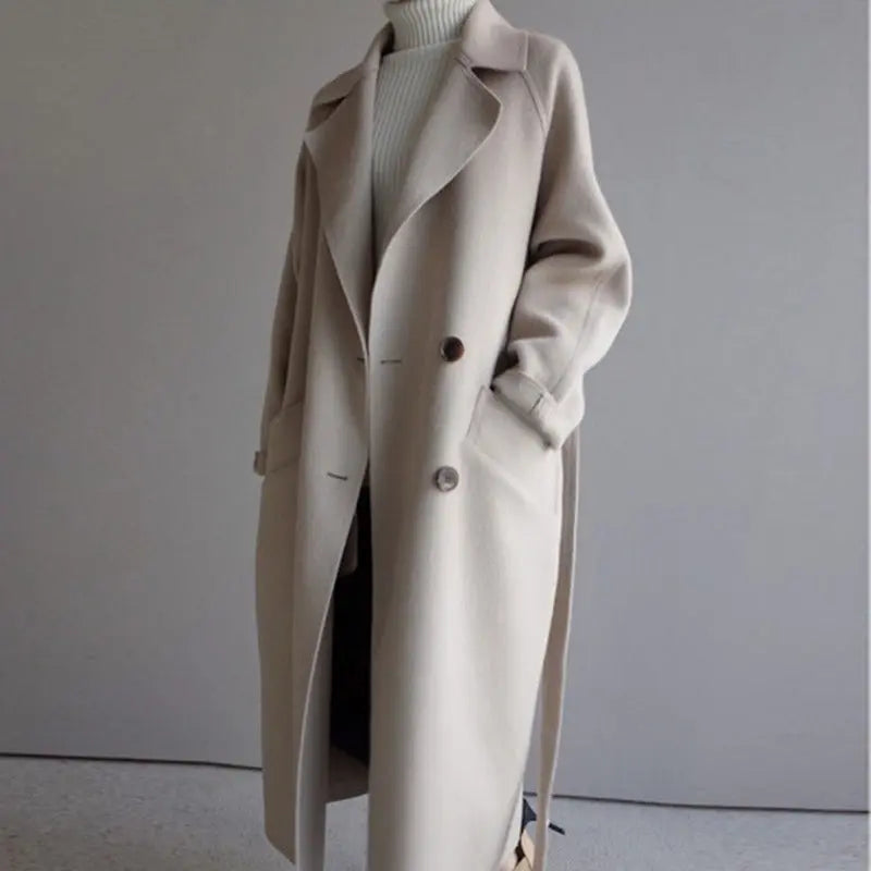 Women's Coat with Oversized Fit and Elegant Belted Detail - 1 - London-stylehouse.com