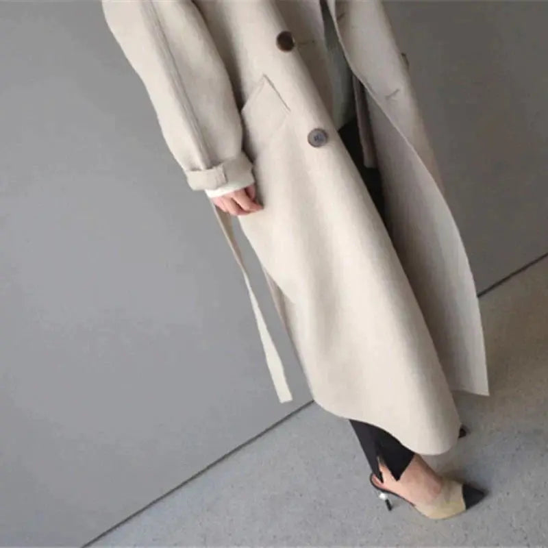 Women's Coat with Oversized Fit and Elegant Belted Detail - 2 - London-stylehouse.com
