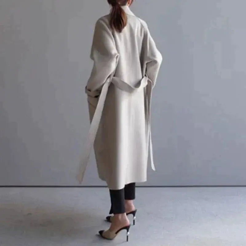 Women's Coat with Oversized Fit and Elegant Belted Detail - 4 - London-stylehouse.com