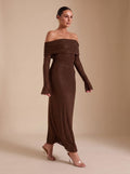 Maxi Dress Women's Off-Shoulder Fit with Elegant Detailing - 8 - London-stylehouse.com