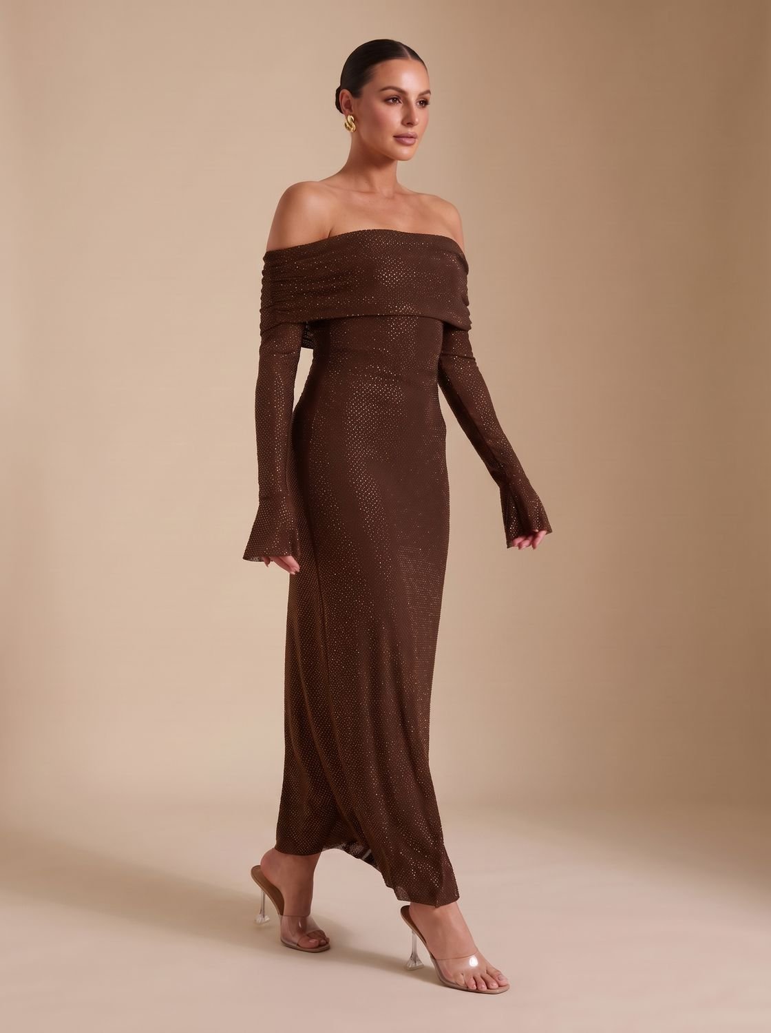 Maxi Dress Women's Off-Shoulder Fit with Elegant Detailing - 8 - London-stylehouse.com