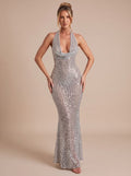 Maxi Dress for Women - Figure-Hugging Fit with Dazzling Sequins - 2 - London-stylehouse.com