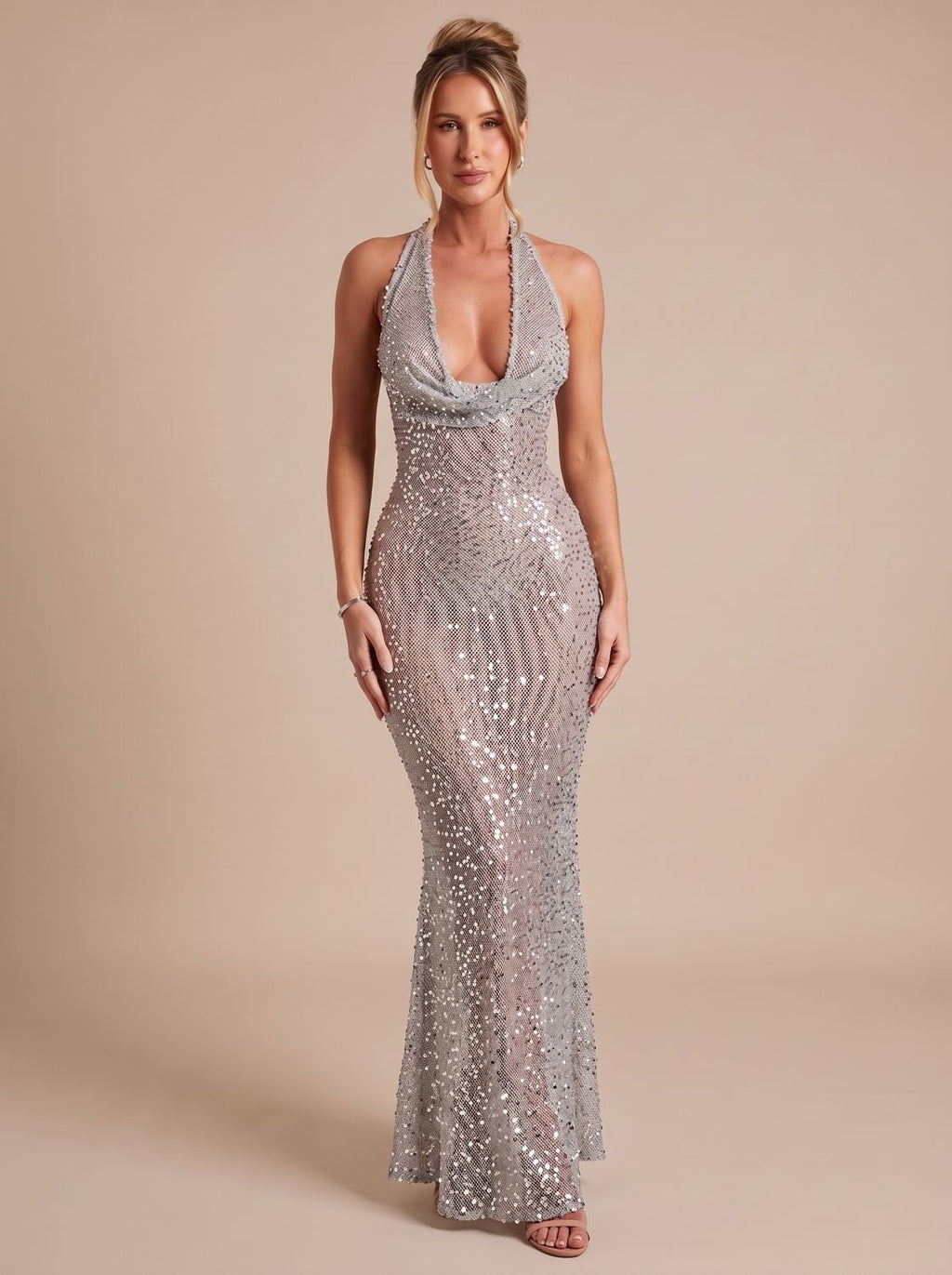 Maxi Dress for Women - Figure-Hugging Fit with Dazzling Sequins - 5 - London-stylehouse.com