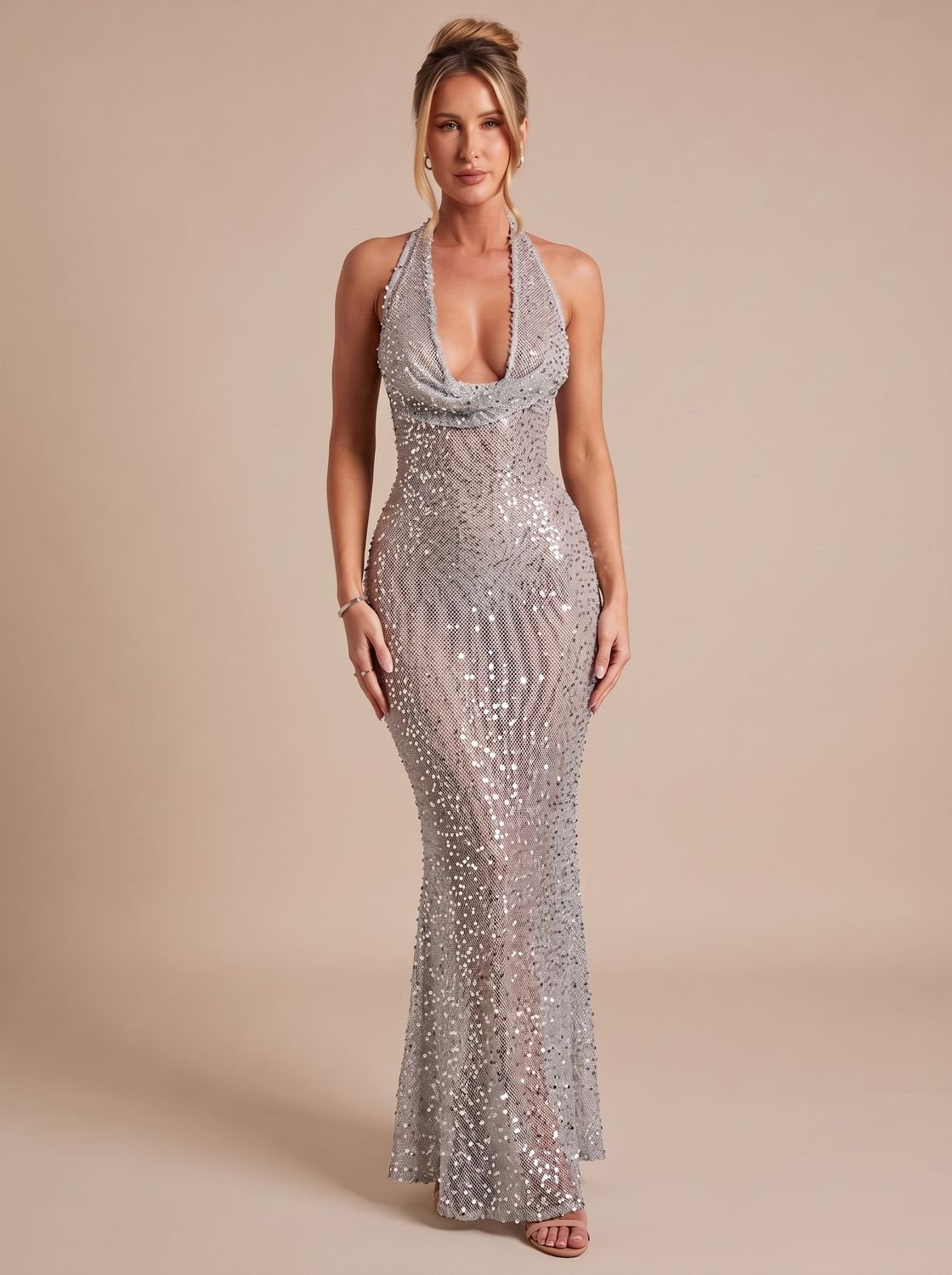 Maxi Dress for Women - Figure-Hugging Fit with Dazzling Sequins - 6 - London-stylehouse.com