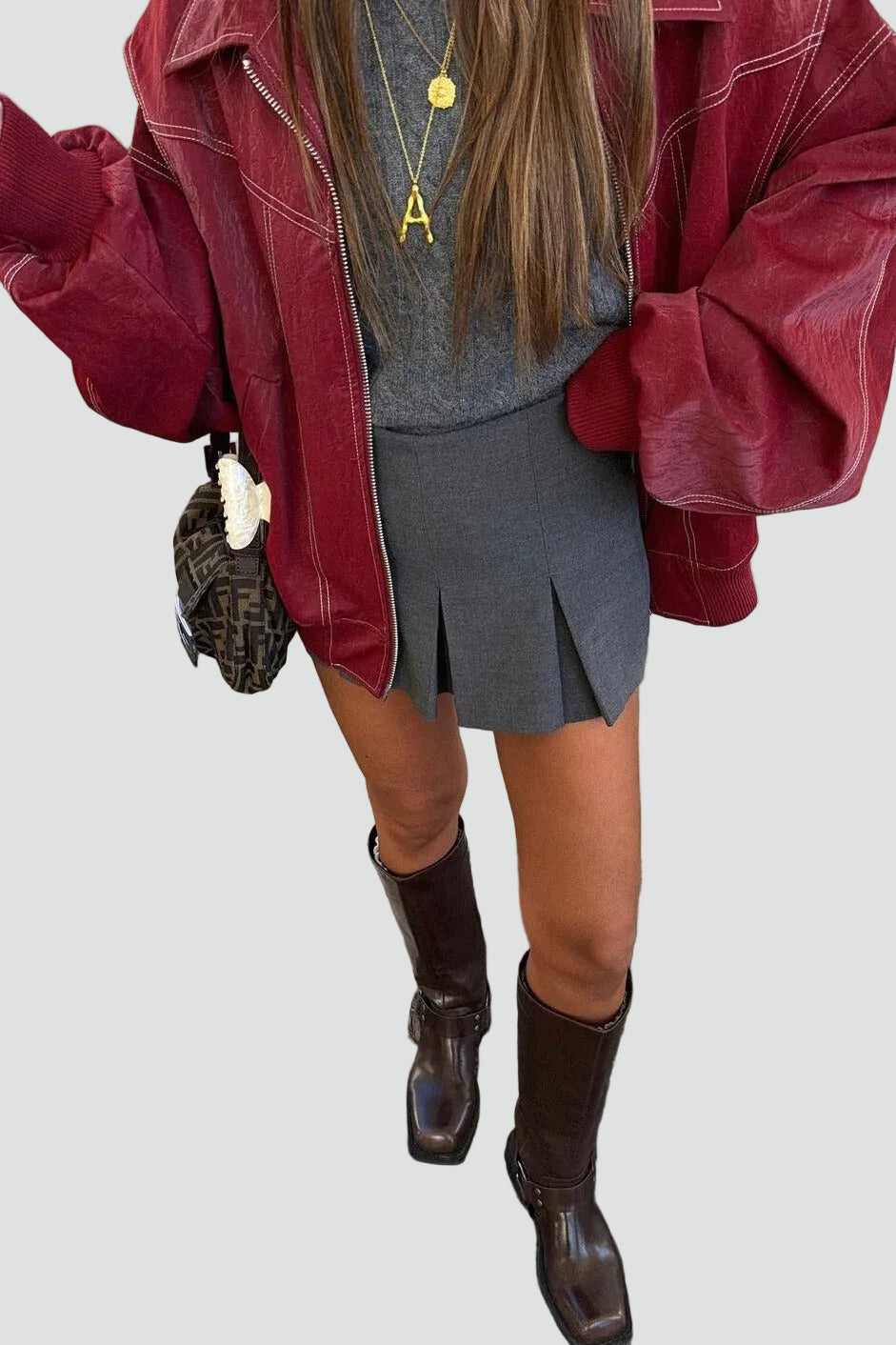Oversized Women's Jacket with Unique Stitching and Zip Closure - 3 - London-stylehouse.com