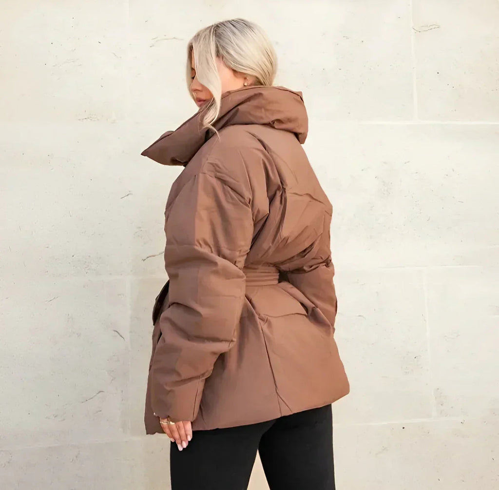 Women's Oversized Jacket with Statement Collar and Adjustable Belt - 7 - London-stylehouse.com