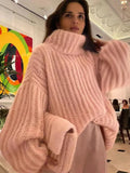 Women's Chunky Knit Pullover with High Neck and Oversized Sleeves - 2 - London-stylehouse.com