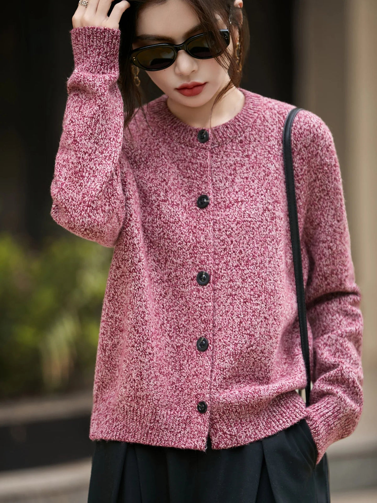 Women's Cardigan with Round Neck and Button Closure for Versatile Styling - 7 - London-stylehouse.com