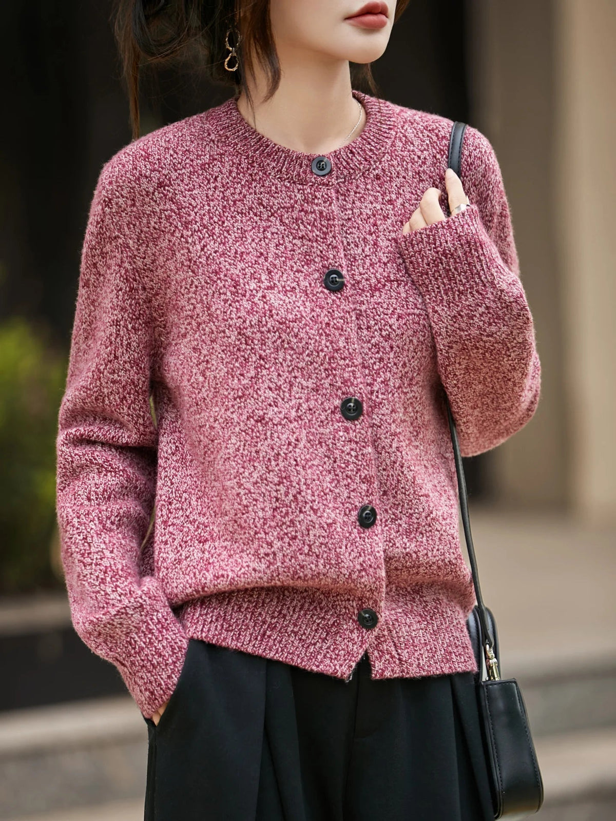 Women's Cardigan with Round Neck and Button Closure for Versatile Styling - 12 - London-stylehouse.com