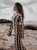 Maxi Dress Women's with Chic Cut-Out Details and Flared Sleeves - 1 - London-stylehouse.com