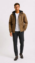 Men's Hooded Jacket with Streamlined Fit and Warm Lining - 1 - London-stylehouse.com