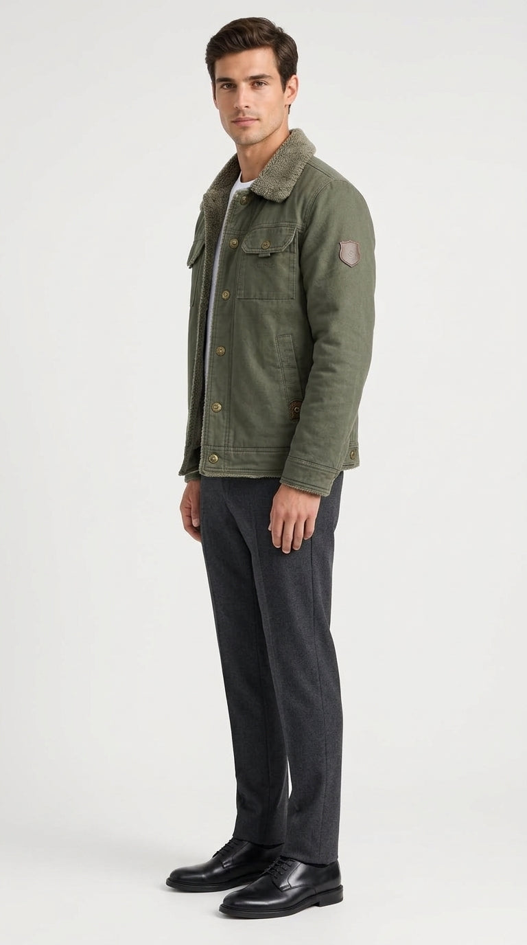 Men's Casual Jacket with Classic Collar and Versatile Pockets - 2 - London-stylehouse.com