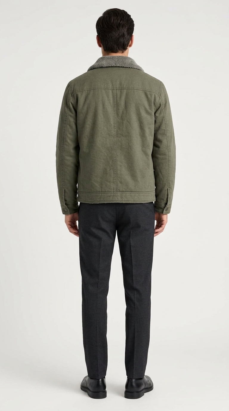 Men's Casual Jacket with Classic Collar and Versatile Pockets - 3 - London-stylehouse.com