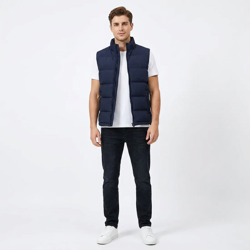 Puffer Vest for Men - Casual Fit with High Collar - 1 - London-stylehouse.com