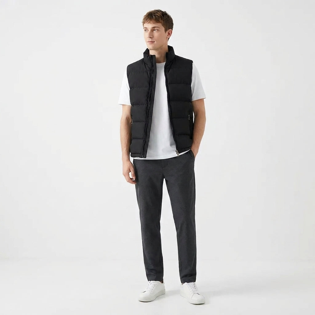 Puffer Vest for Men - Casual Fit with High Collar - 2 - London-stylehouse.com