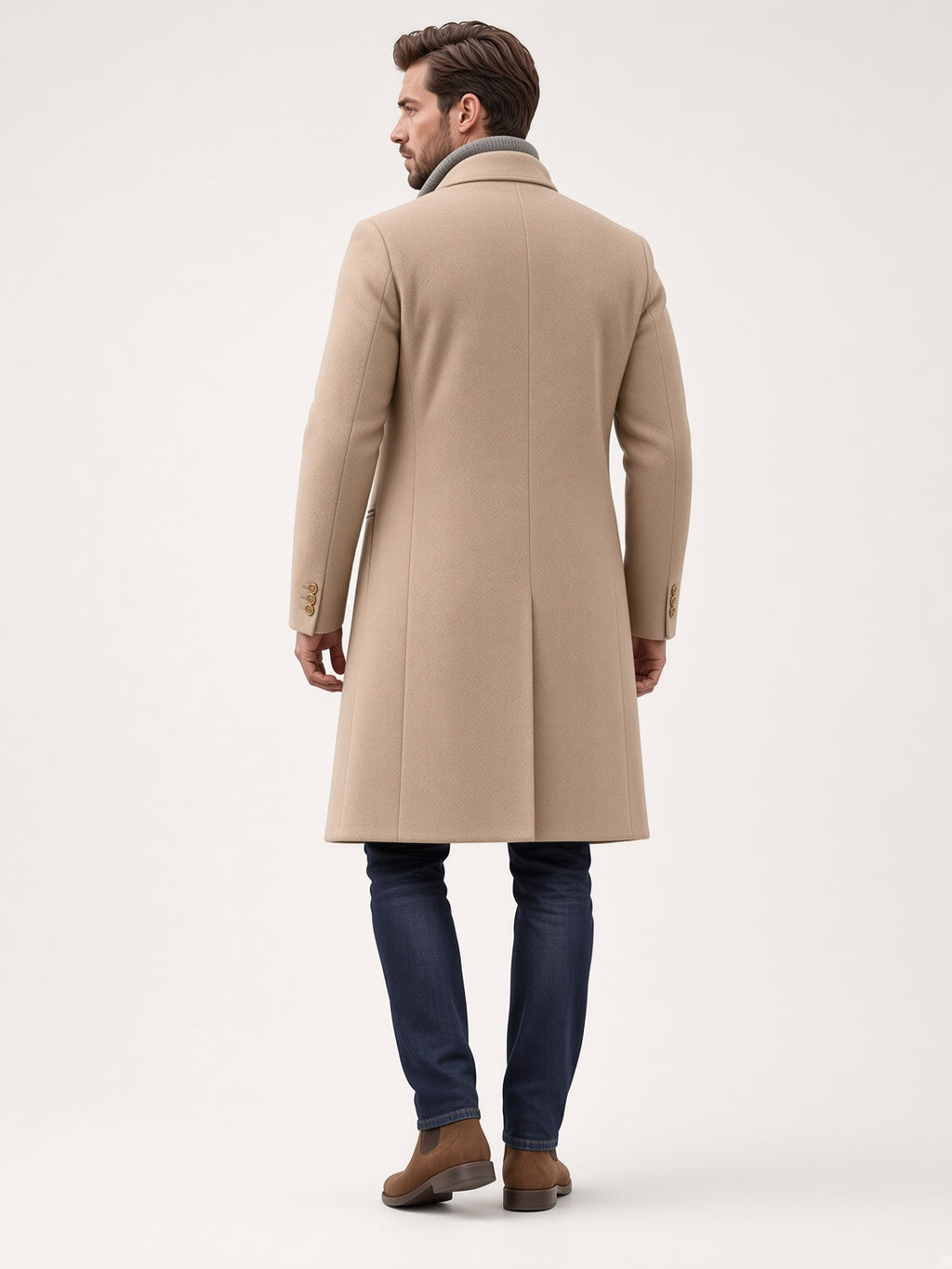 Long Coat for Men | Tailored Fit with Chic Details - 3 - London-stylehouse.com