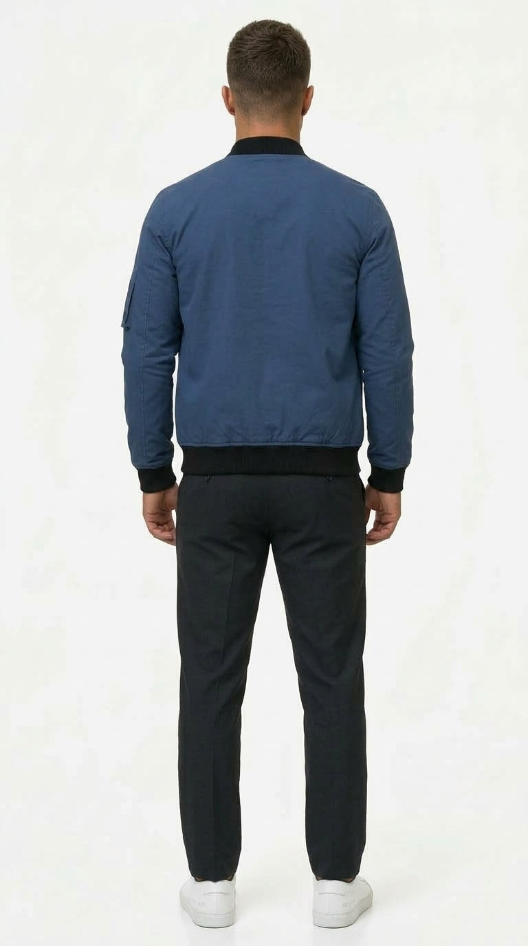 Bomber Jacket Men's Tailored Fit with Functional Sleeve Pocket - 3 - London-stylehouse.com