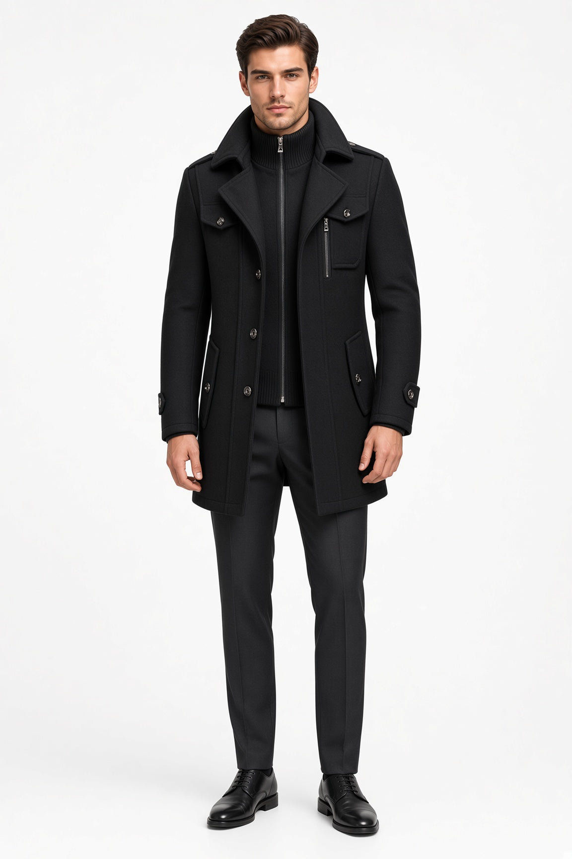 Men's Premium Winter Coat with Elevated Collar and Functional Pockets - 1 - London-stylehouse.com